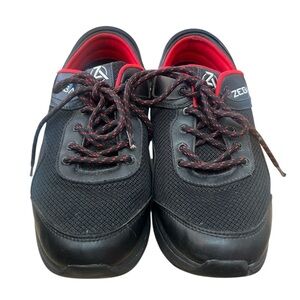 Zeba Men's Athletic Shoes in Black and Red slip on sneakers